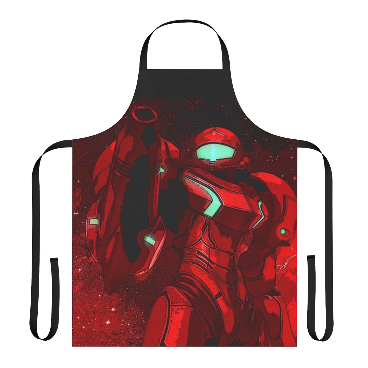 A stylish and protective women's apron with a Metroid-inspired design, perfect for sci-fi and gaming fans.