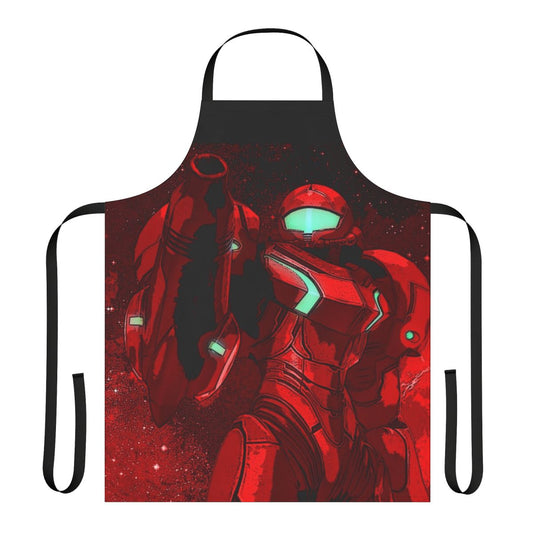 A stylish and protective women's apron with a Metroid-inspired design, perfect for sci-fi and gaming fans.
