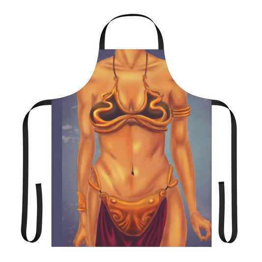 Princess Leia-inspired bikini apron featuring a stylized sci-fi design