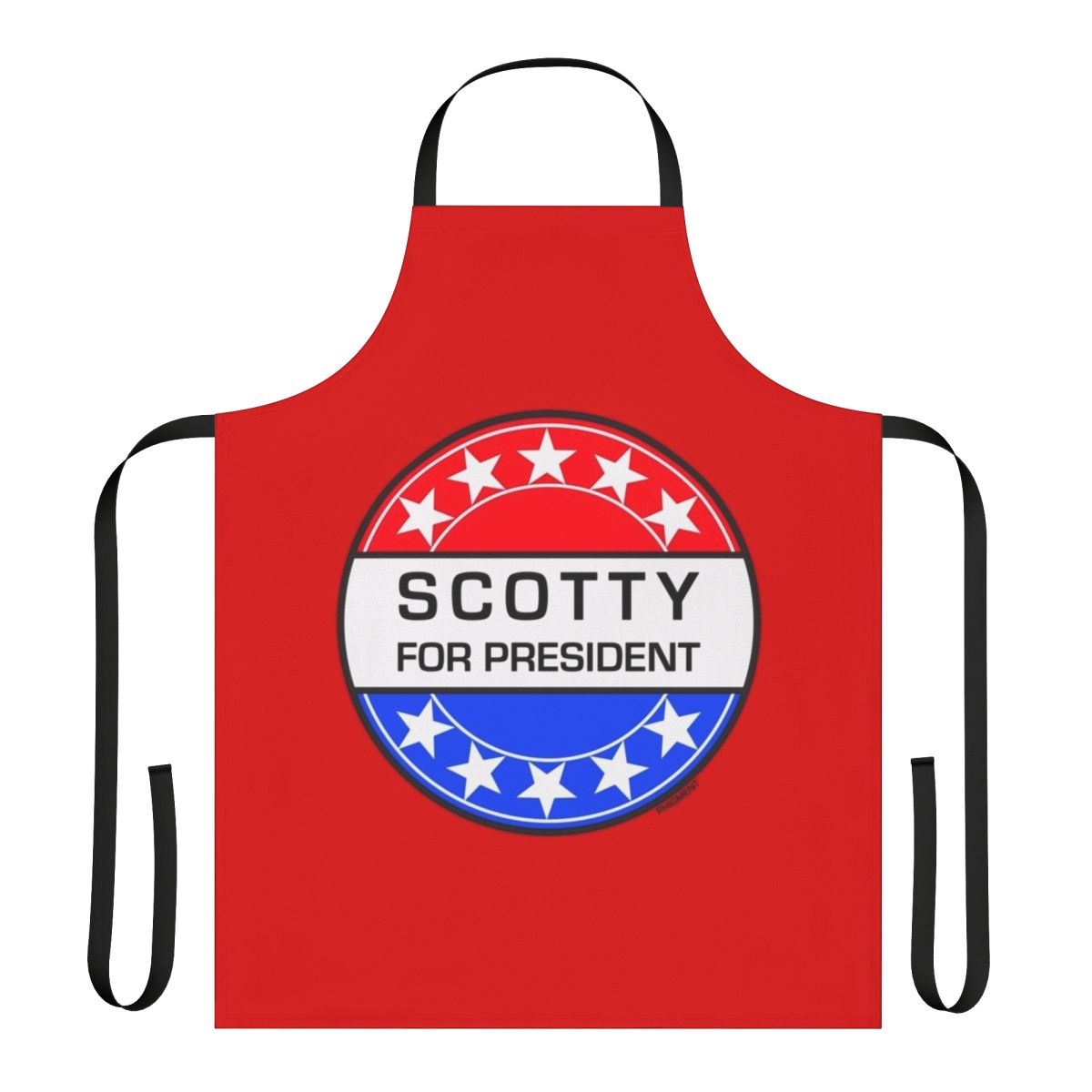 Sci-Fi inspired "Scotty For President" apron featuring retro Star Trek graphics