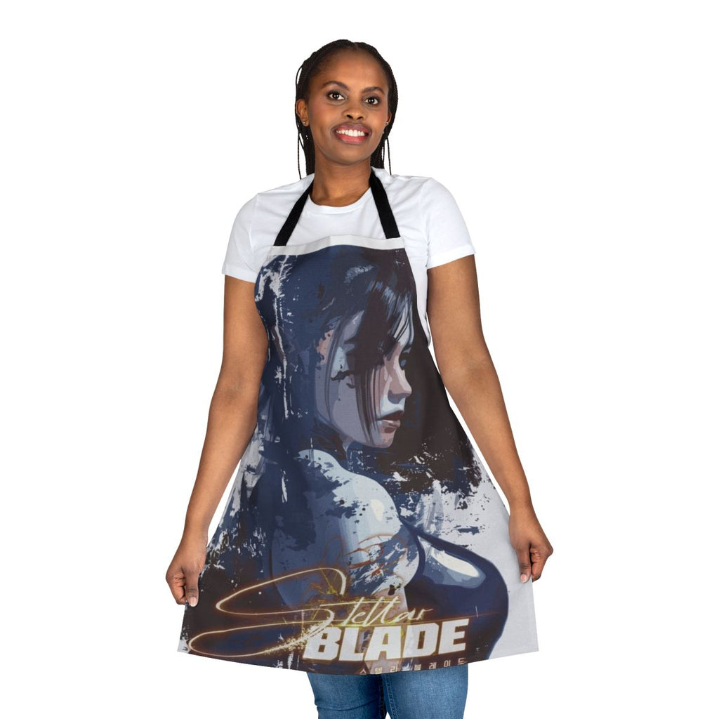 Apron featuring Stellar Blade character art, a sci-fi themed design for gamers and fans.