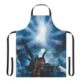 Person wearing an apron featuring a Newt character from the sci-fi movie Aliens