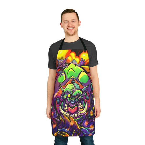 "Ork-themed apron for Warhammer 40k enthusiasts"