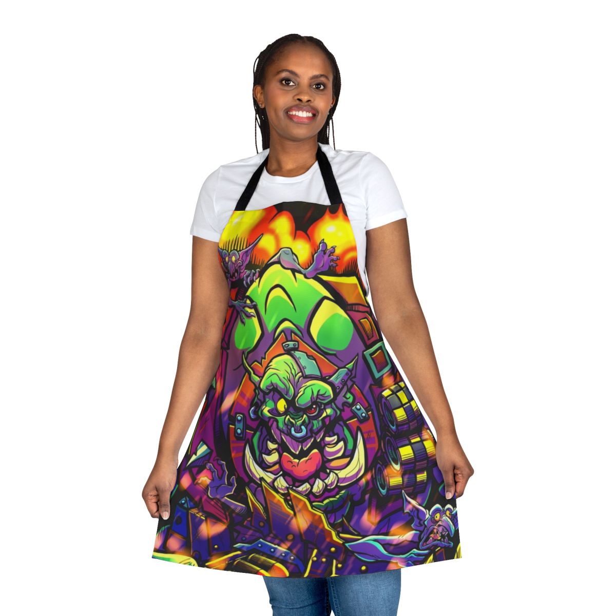 "Ork-themed apron for Warhammer 40k enthusiasts"