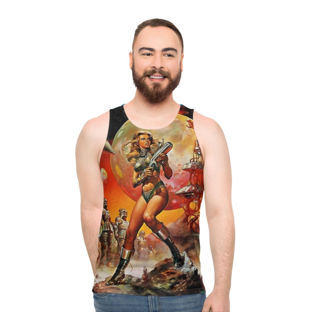 Sci-Fi Retro Barbarella Queen of the Galaxy Unisex Tank Top