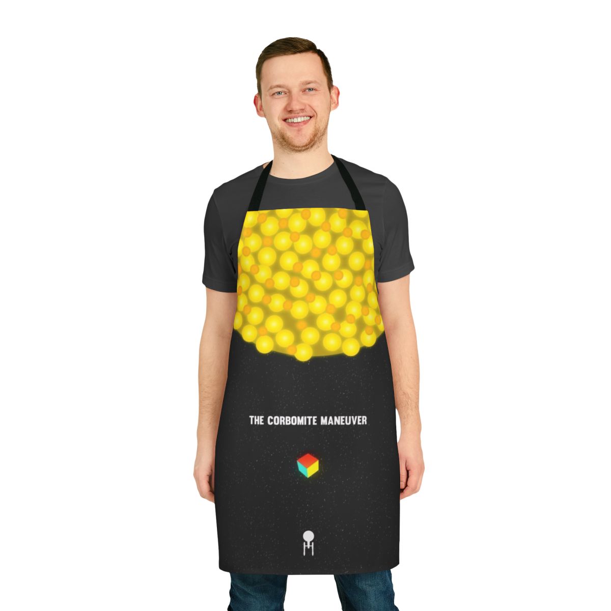 Sci-Fi Starship Enterprise Inspired Apron with Cube and Globe Designs