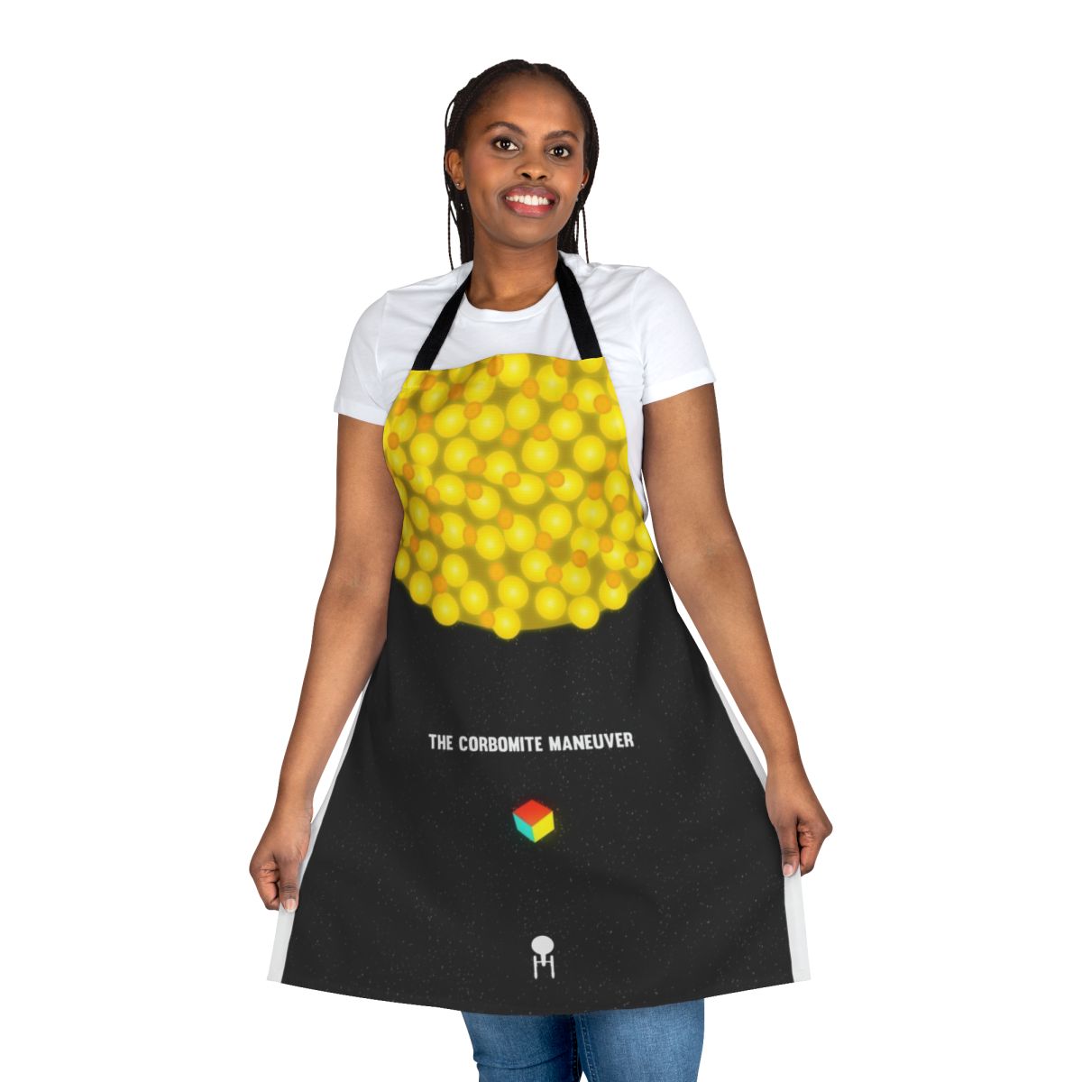 Sci-Fi Starship Enterprise Inspired Apron with Cube and Globe Designs