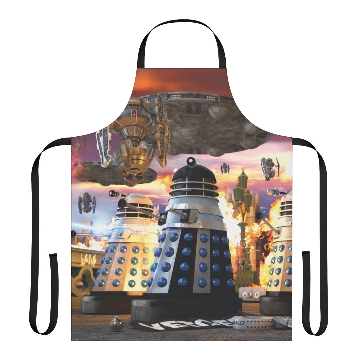 Sci-Fi Inspired Apron with Dalek Invasion of Earth Design