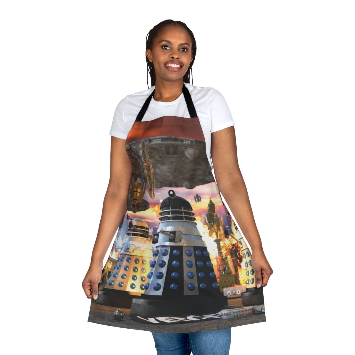 Sci-Fi Inspired Apron with Dalek Invasion of Earth Design