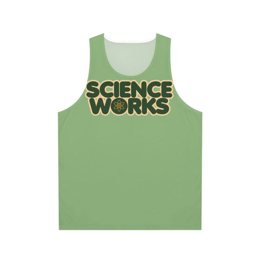 Unisex science tank top with "Science Works" text