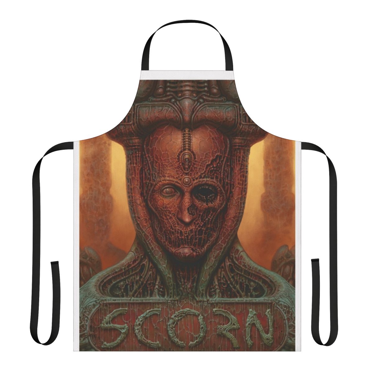 Durable apron featuring iconic imagery and characters from the acclaimed horror video game Scorn