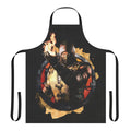 A stylish and durable apron featuring a grunge-style portrait of the Mortal Kombat character Scorpion.