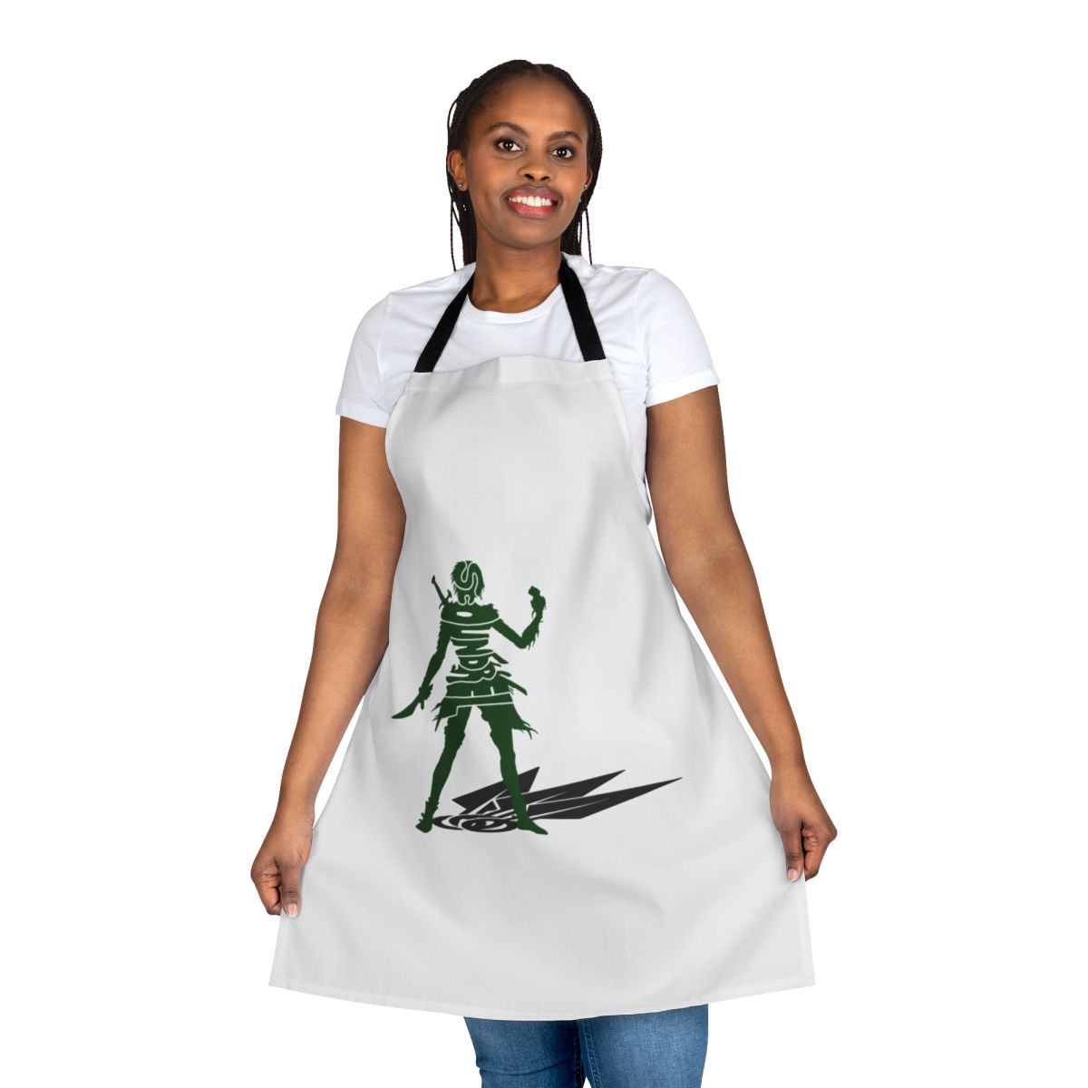 Scoundrel-themed gaming apron with Gloomhaven-inspired graphic design