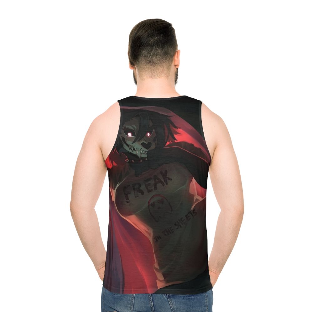 SCP-1471 Unisex Tank Top featuring a werewolf or skull dog design