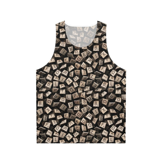 Scrabble Tile Pattern Unisex Tank Top