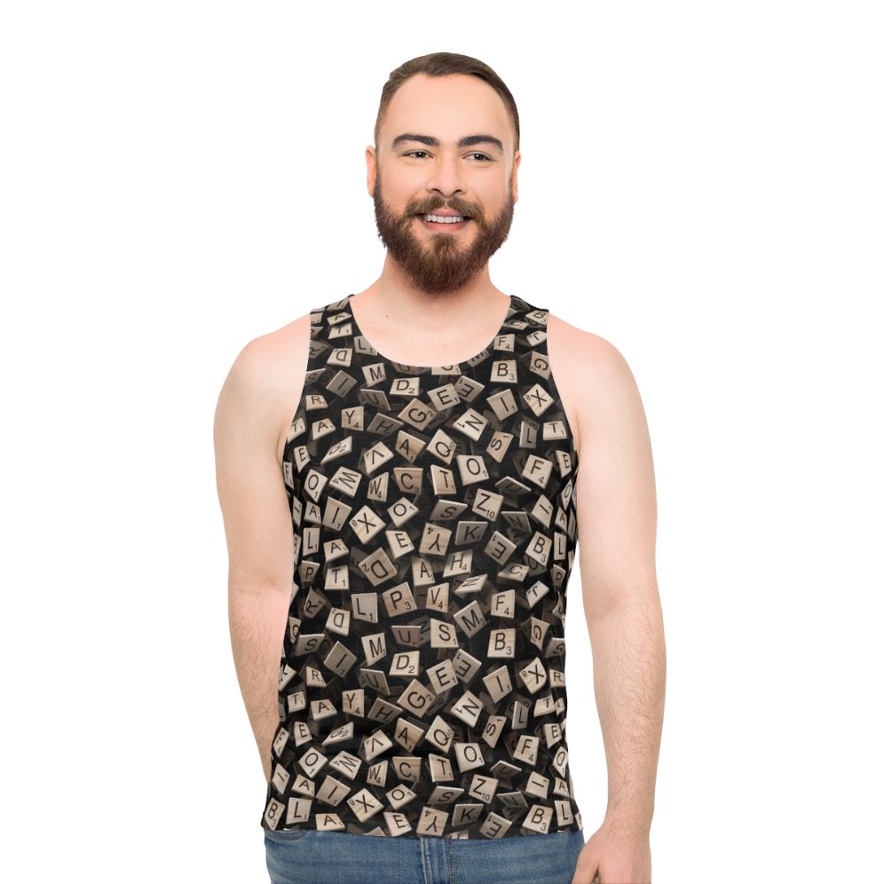 Scrabble Tile Pattern Unisex Tank Top