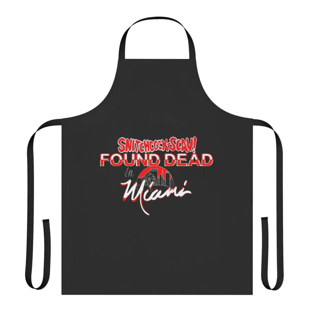 Snitchcock-inspired apron with Scrappy-Doo and Miami theme