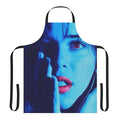 Ghostface-inspired apron with a retro VHS aesthetic, perfect for horror movie fans