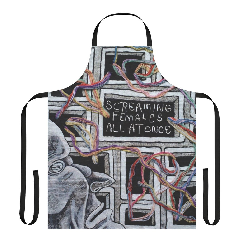 Screaming Females band logo printed on a high-quality women's apron