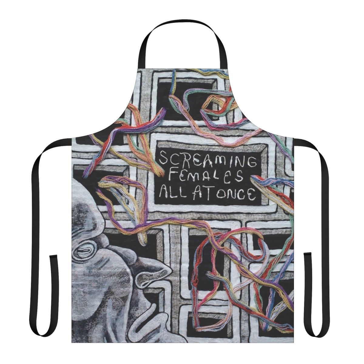 Screaming Females band logo printed on a high-quality women's apron