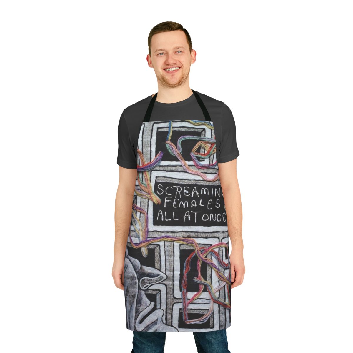 Screaming Females band logo printed on a high-quality women's apron