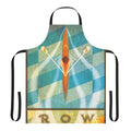 Person wearing a sculling apron with oars in the background