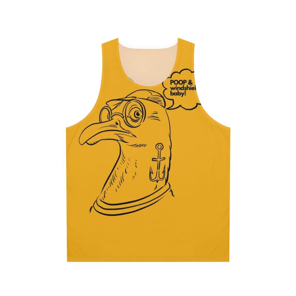 Unisex seagull poop graphic tank top