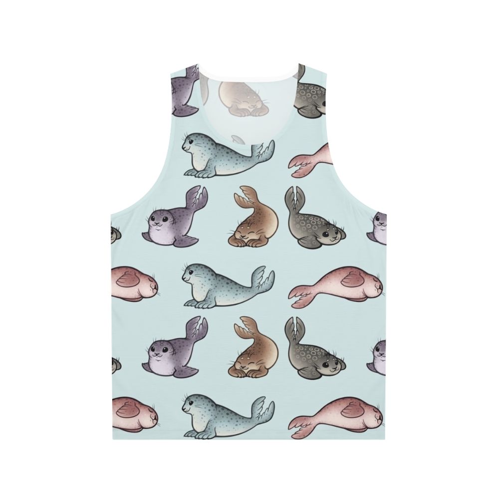 Unisex tank top with adorable seals design