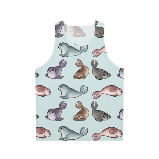 Unisex tank top with adorable seals design