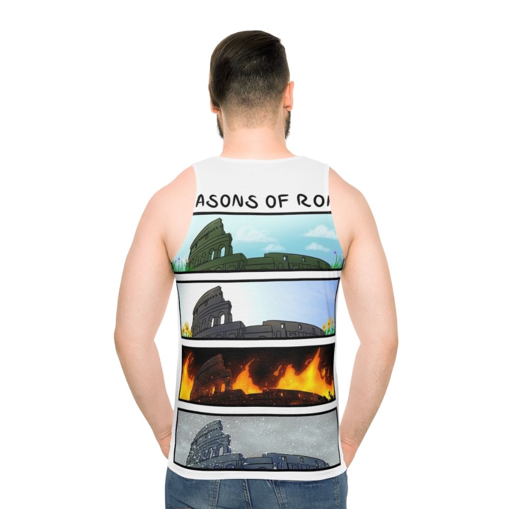 Seasons of Rome Unisex Tank Top with Fall Design