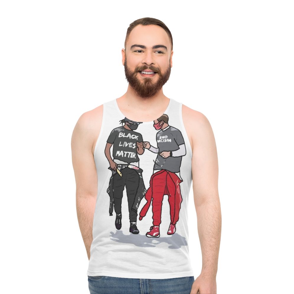 Sebastian Vettel and Lewis Hamilton Unisex Tank Top