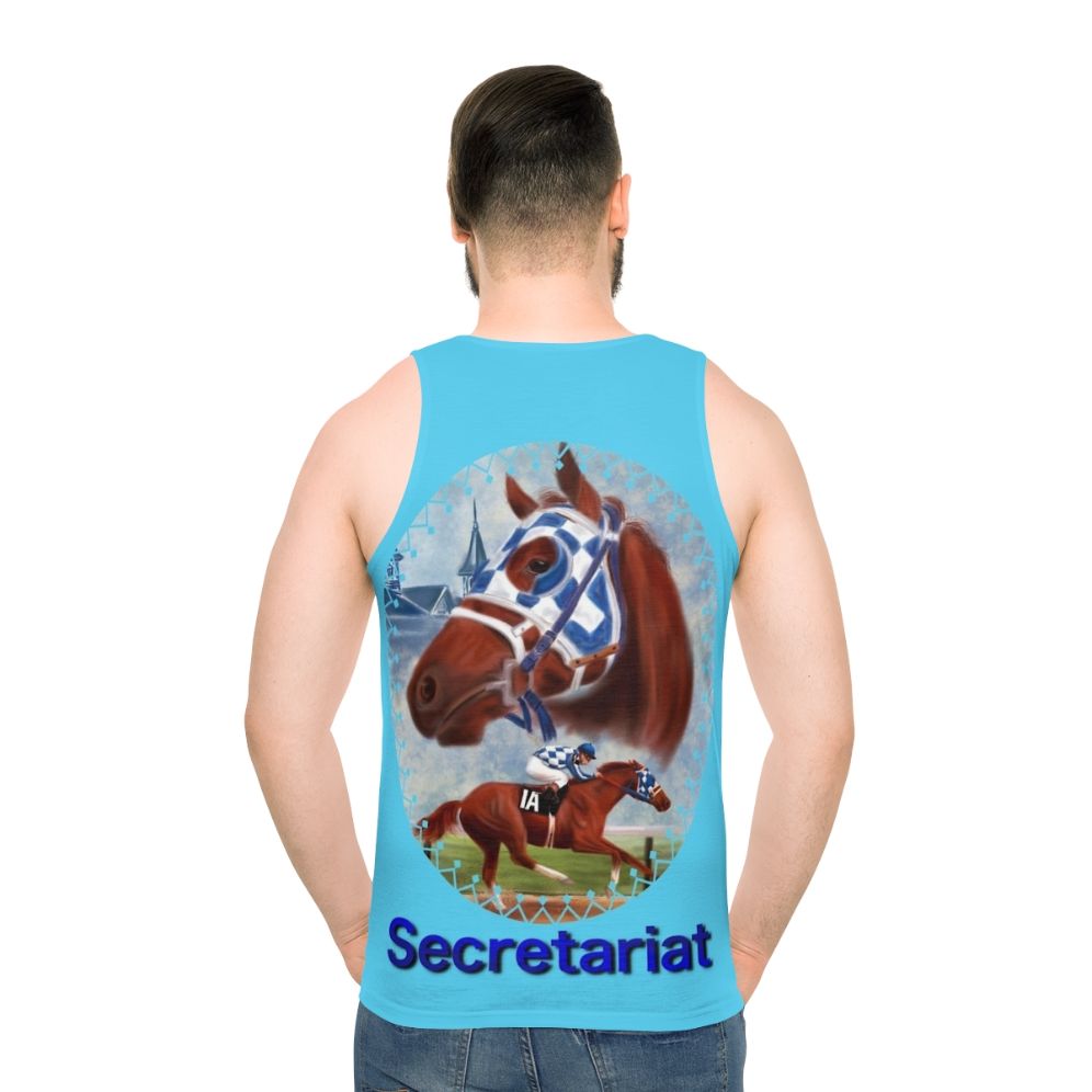Secretariat racehorse portrait on a unisex tank top