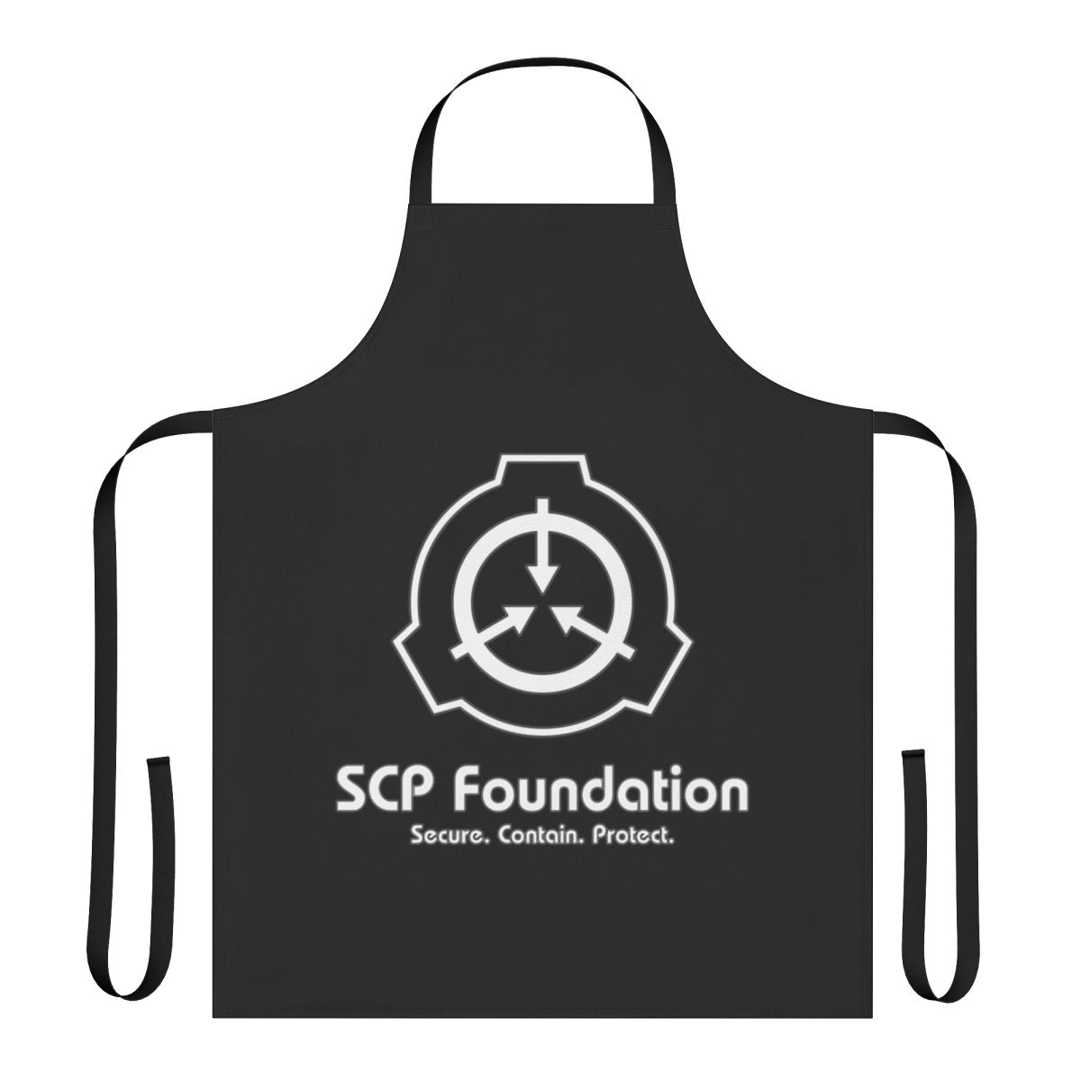 Scp foundation themed apron with secure contain protect logo