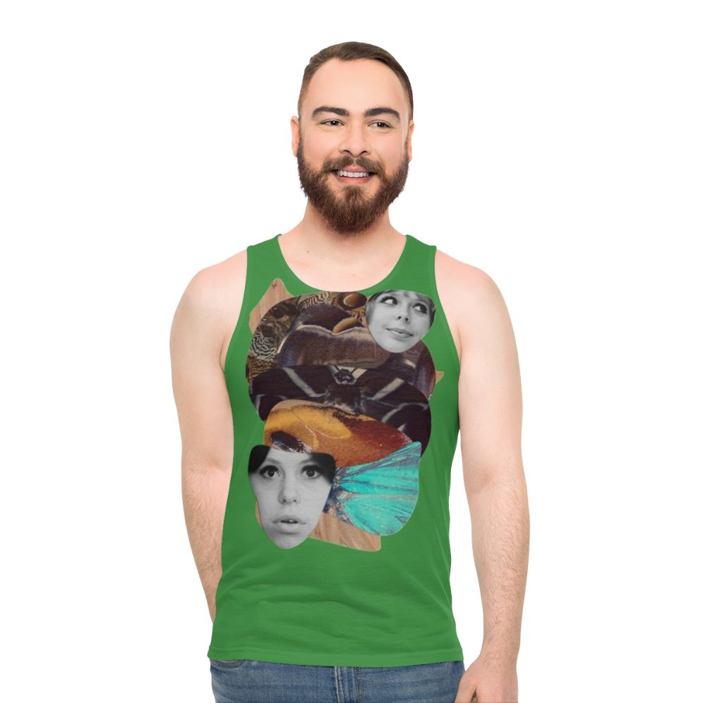 Sedmikrasky unisex tank top featuring collage design inspired by Czech experimental cinema