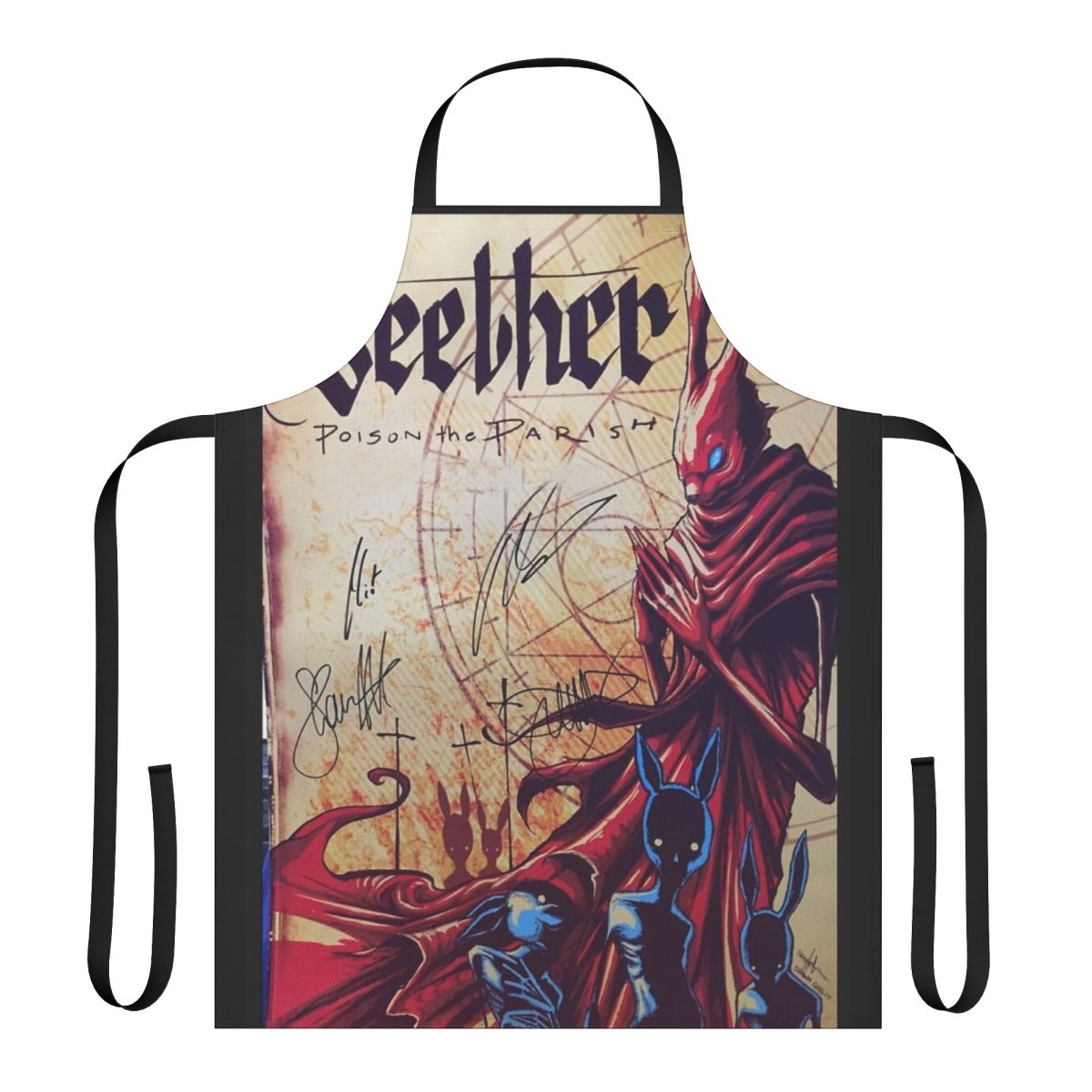 Seether themed apron with the band's logo and name