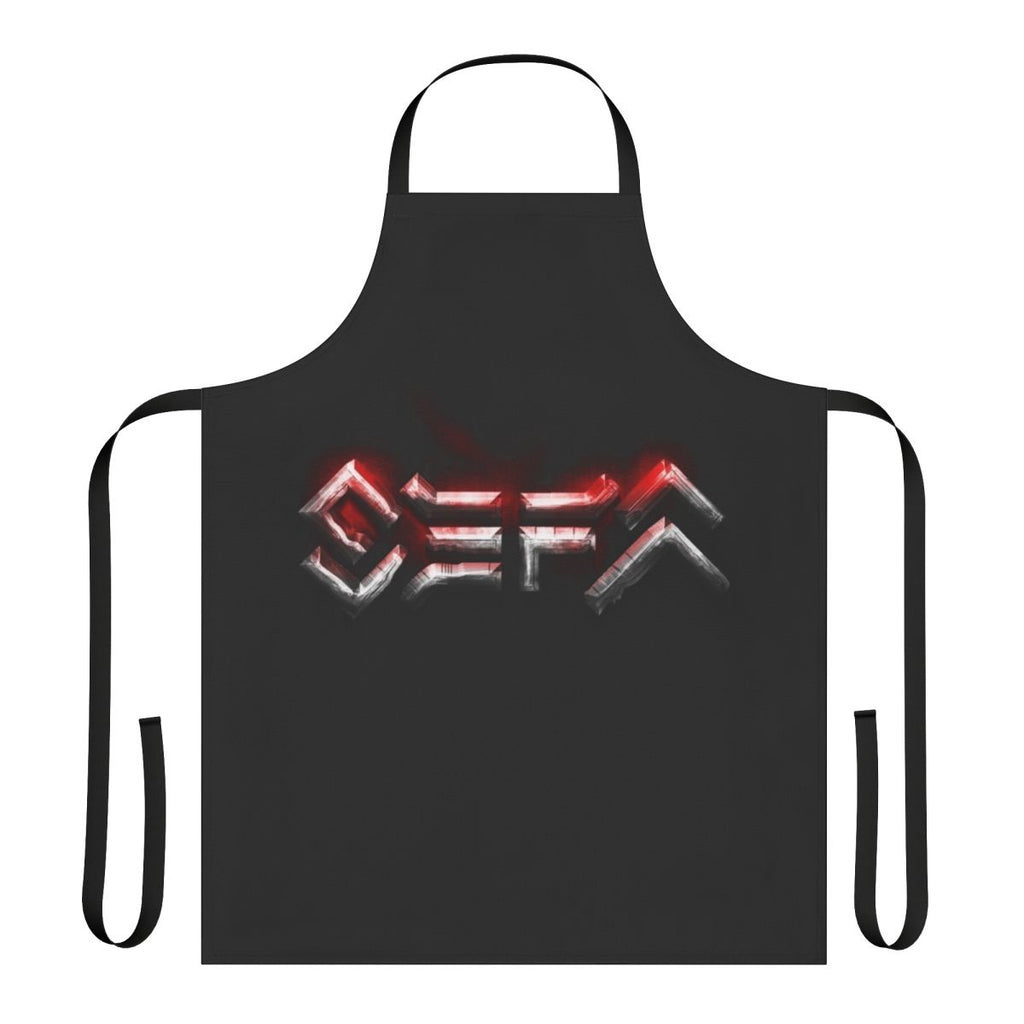 Sefa-inspired hardcore music apron with vibrant logo design