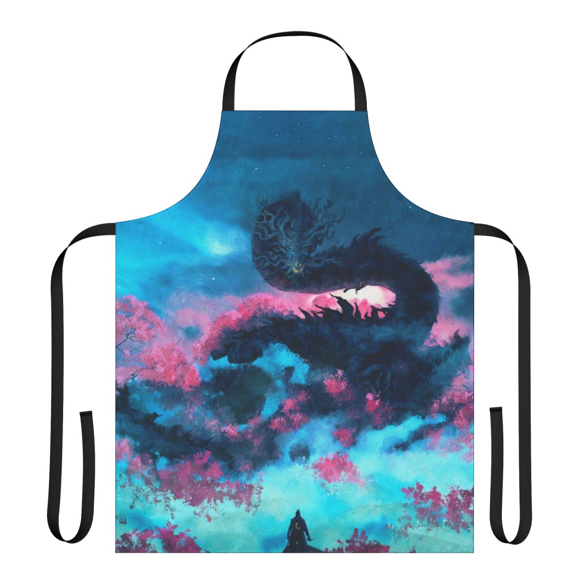 Sekiro Shadows Die Twice-themed apron with Japanese art and design