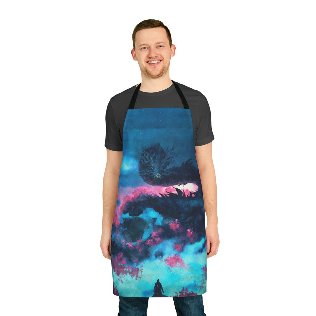Sekiro Shadows Die Twice-themed apron with Japanese art and design