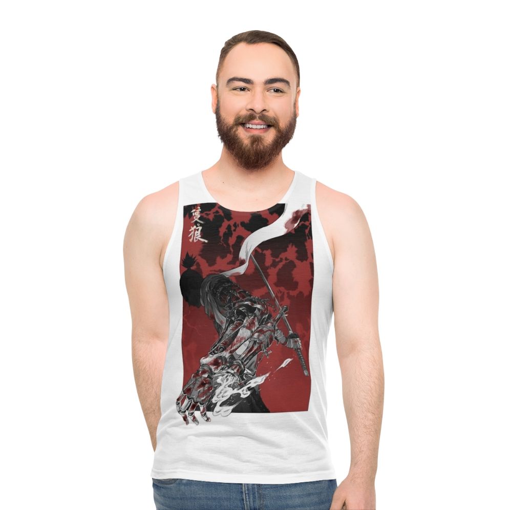 Sekiro Unisex Tank Top Featuring Wolf With Katana