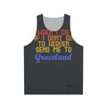 Elvis Presley Unisex Tank Top with "Send Me to Graceland" Design