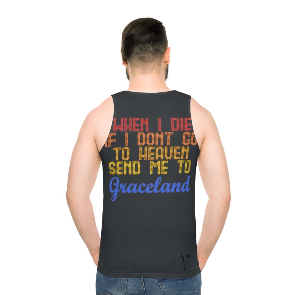 Elvis Presley Unisex Tank Top with "Send Me to Graceland" Design
