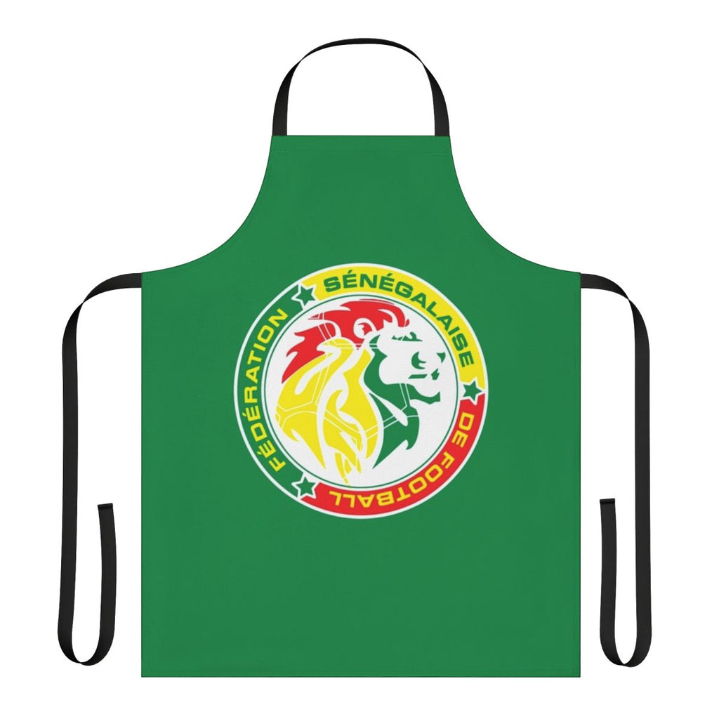Senegalese football fans apron featuring the Senegalese national team colors and crest