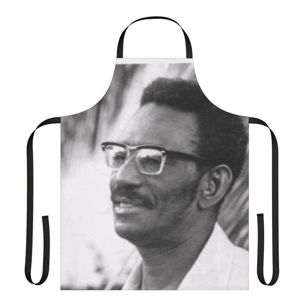 Apron featuring the image and name of Cheikh Anta Diop, a renowned Senegalese historian and anthropologist.