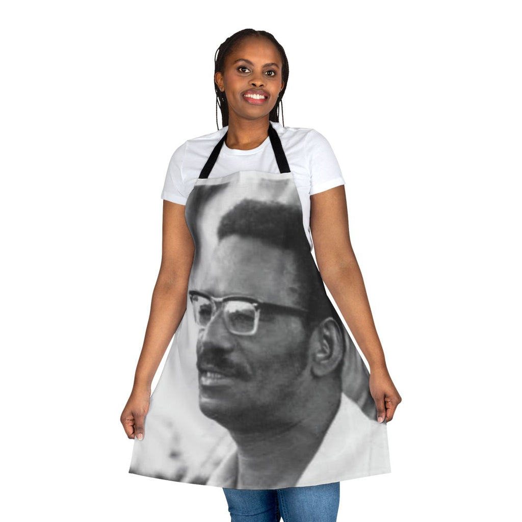 Apron featuring the image and name of Cheikh Anta Diop, a renowned Senegalese historian and anthropologist.