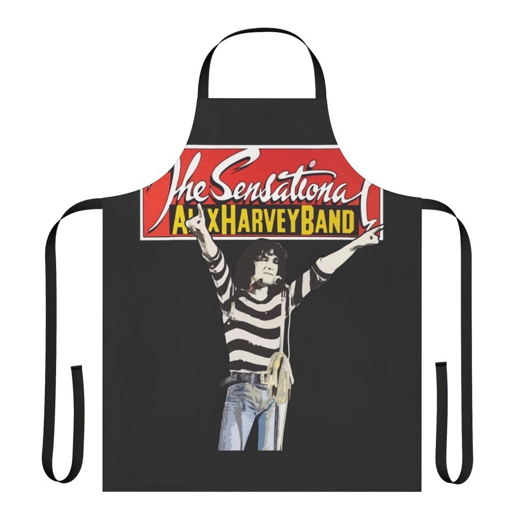 Sensational Alex Harvey band-inspired apron with retro 70s graphics
