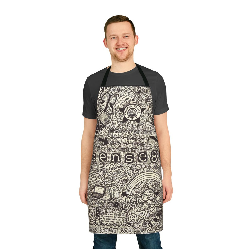 Sense8-themed apron featuring the show's iconic imagery and characters