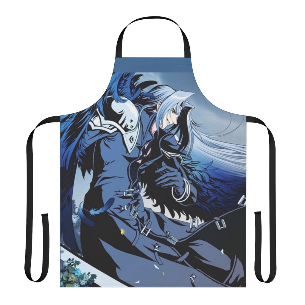 Sephiroth-themed apron with dark, villainous design for cooking and baking