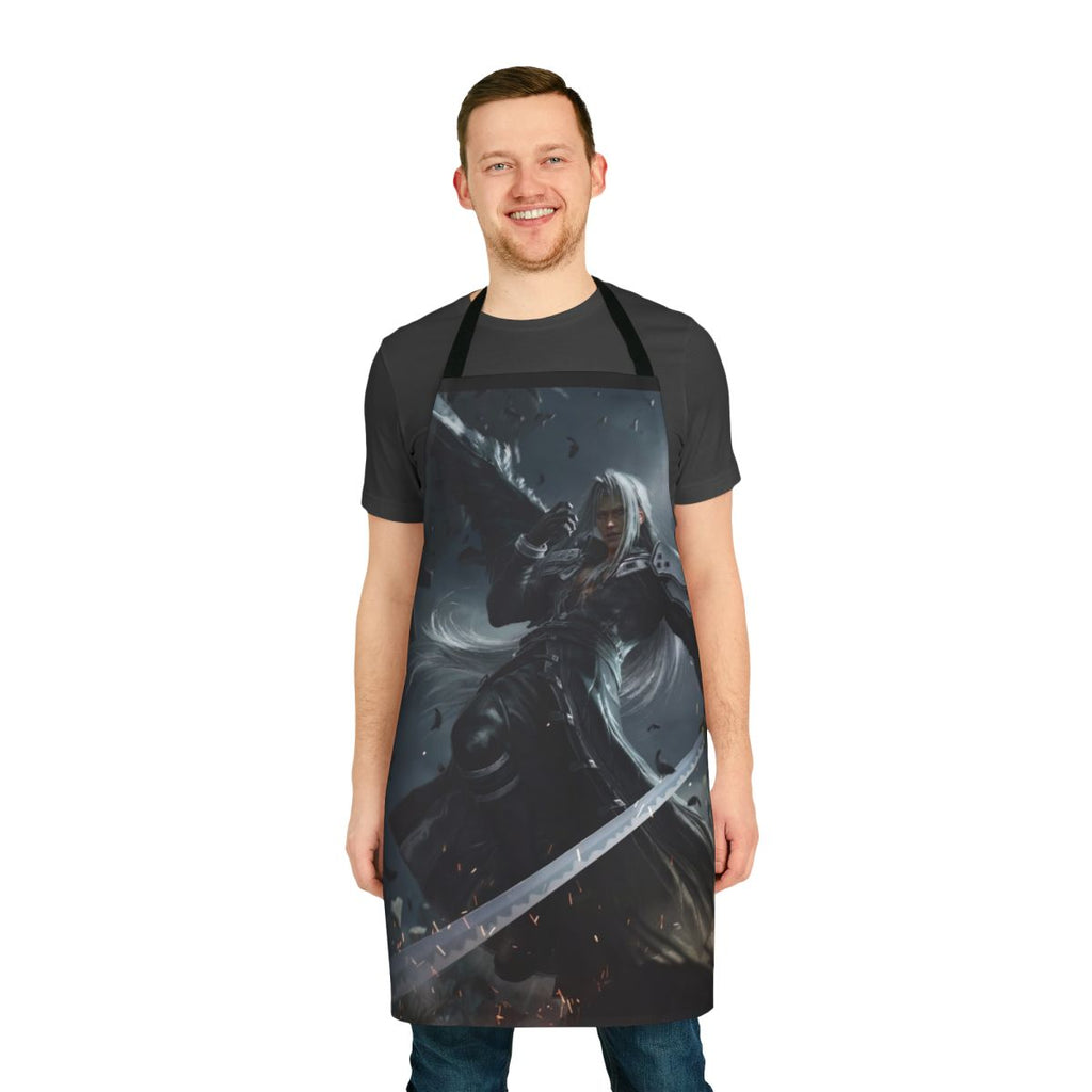 Sephiroth Inspired Fantasy Apron with One Winged Angel Motif