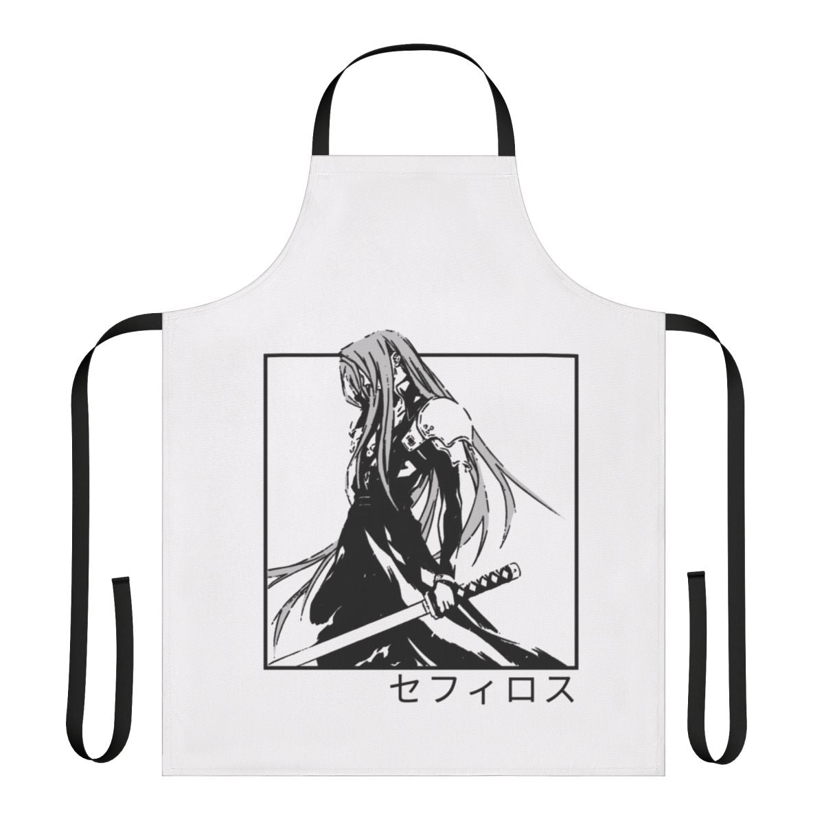 Sephiroth-inspired gaming apron with Final Fantasy artwork and imagery