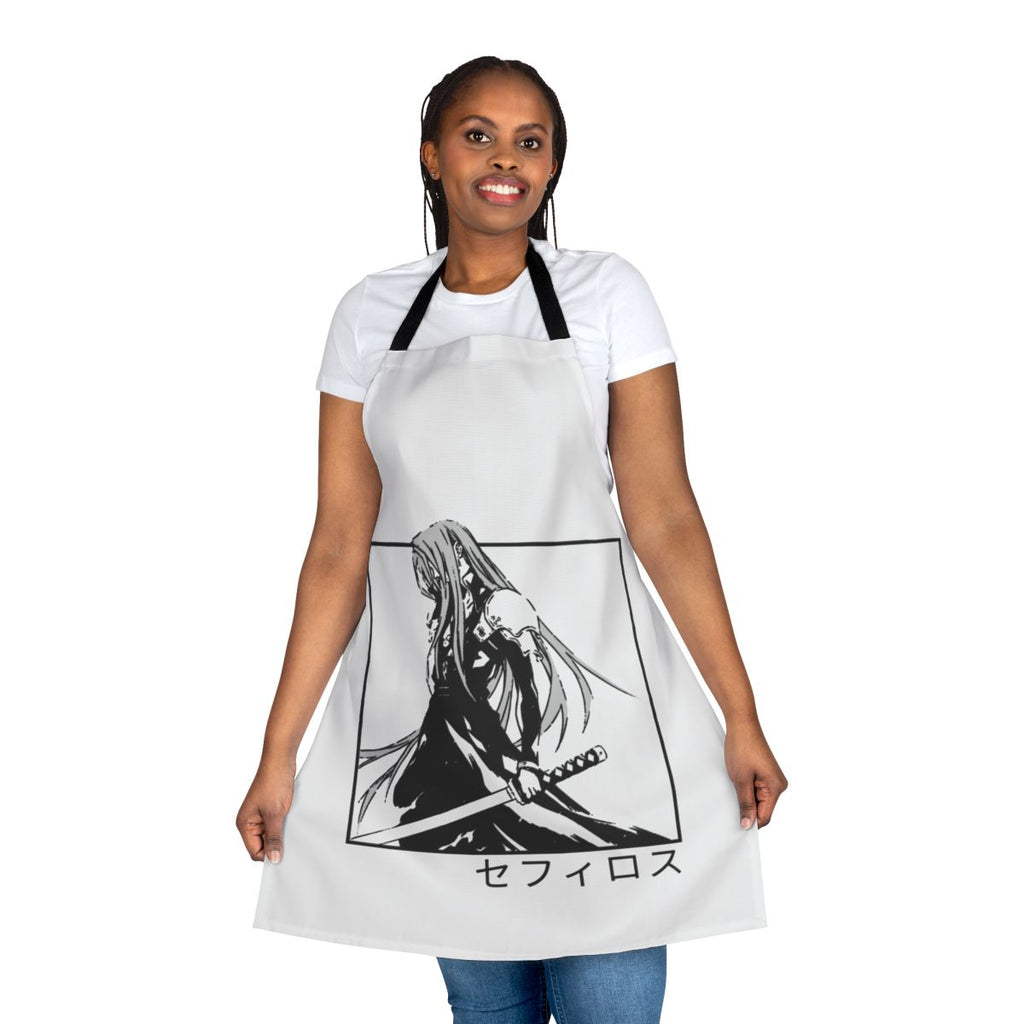 Sephiroth-inspired gaming apron with Final Fantasy artwork and imagery